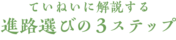 ていねいに解説する 進路選びの3ステップ