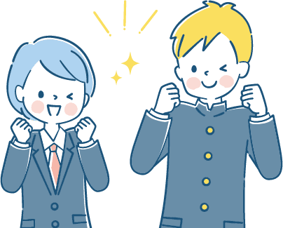 学生2人男女のイラスト